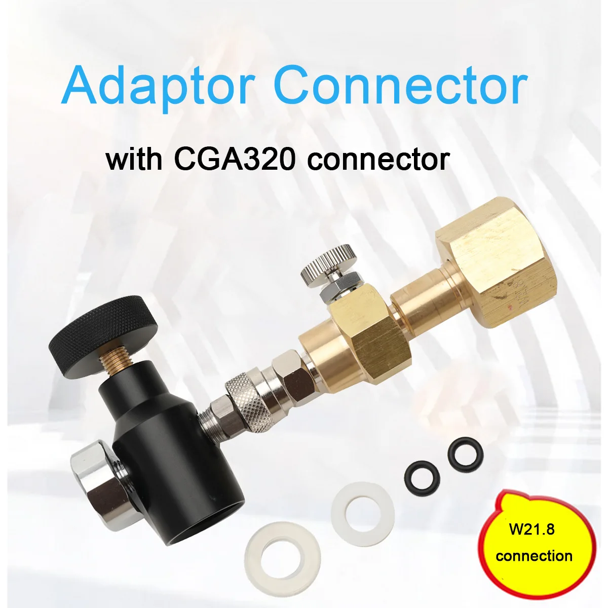 Adattatore per stazione di ricarica CO2 per soda per connettori CGA320 DIN477 W21.8-14 (mano destra) JIS M22-14, adattatore in ottone per ricarica bombola.