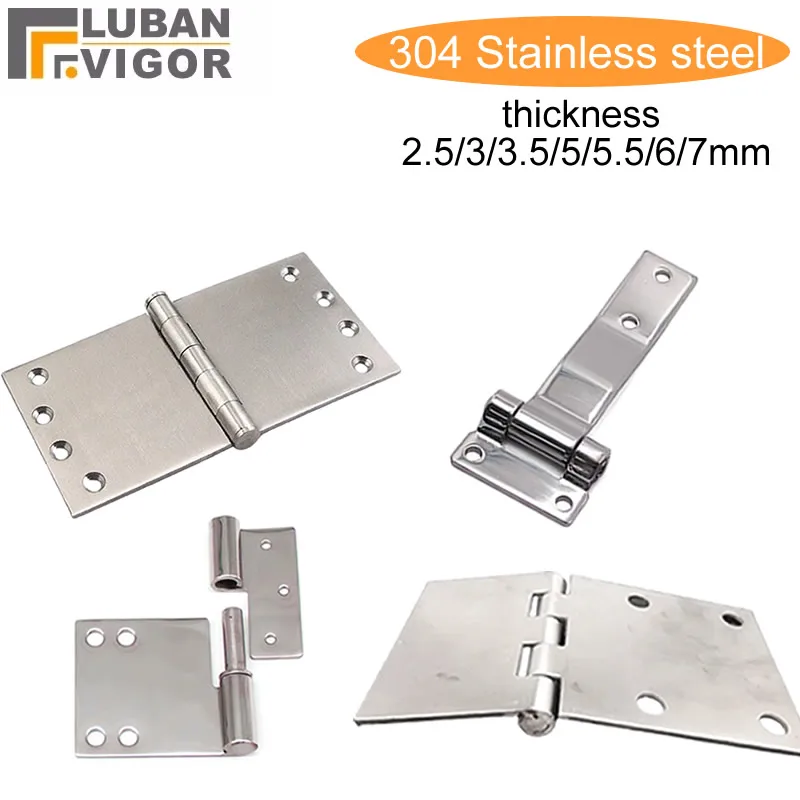 304 Stainless Steel Heavy Duty Widened Thickened Surface-Mount Hinges with Holes Corrosion Resistant Anti-Rust for Heavy Door