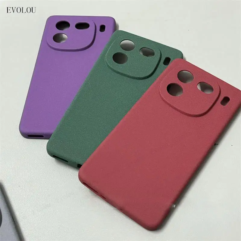 For Iqoo 12 Pro Matte Sandstone Soft Case For Vivo Iqoo 12 5G 12PRO Iqoo12 Ultra Thin Non-slip Silicone Lens Proetction Cover