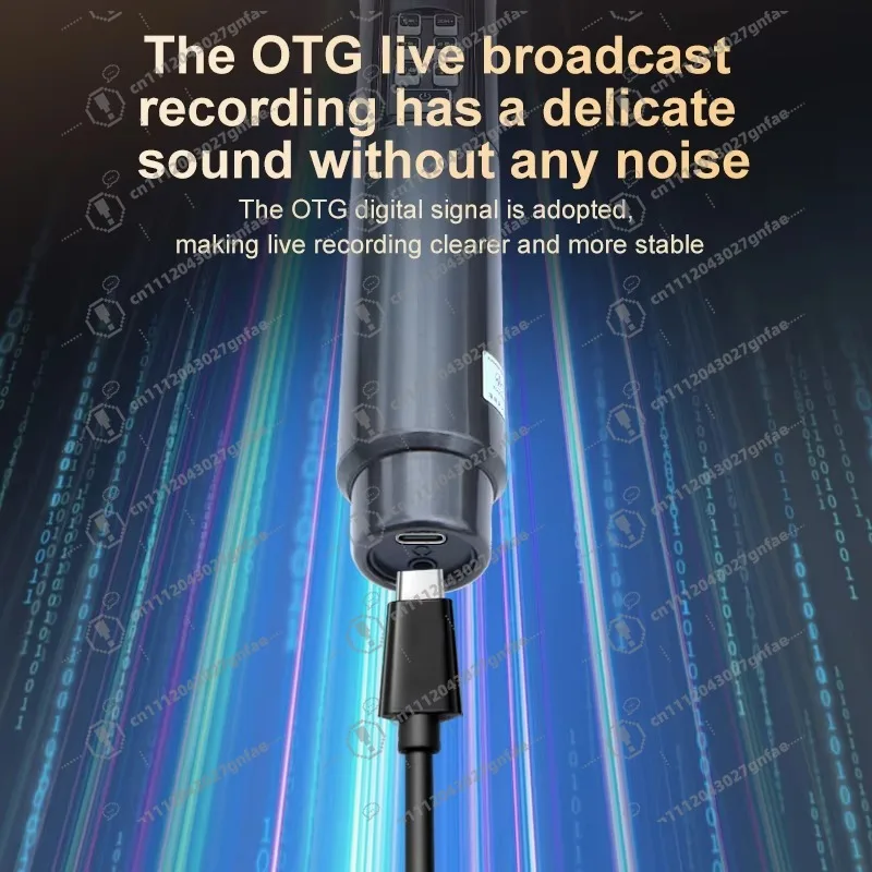 Handheld sound card microphone with reverb DSP, noise reduction, portable, suitable for live broadcasts, podcasts, YouTube