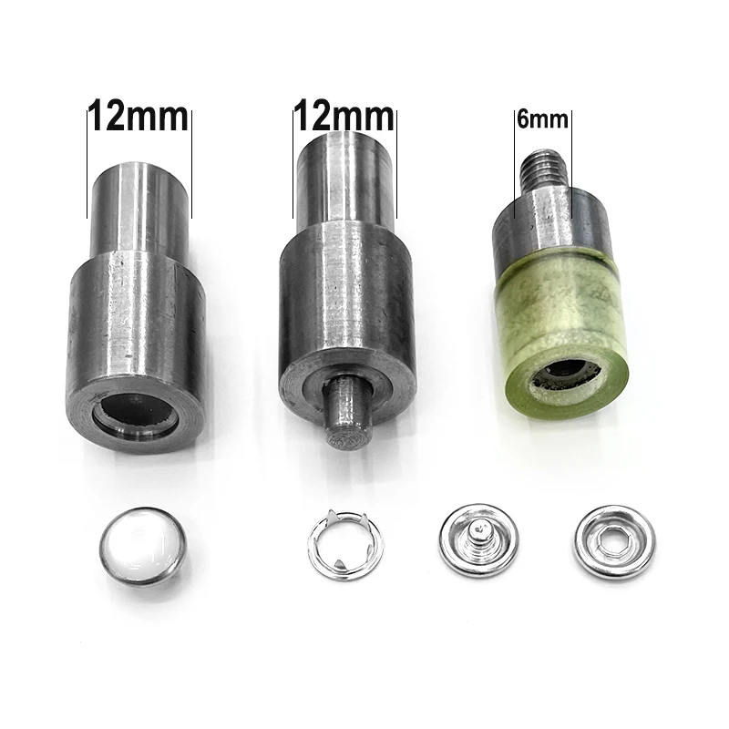 9.5/11 mm Snap Buckle Installation Tool Europe Button Machine Special Mold (12mm+M6) Snap-Fastener Eyelets Leather Rivets Die