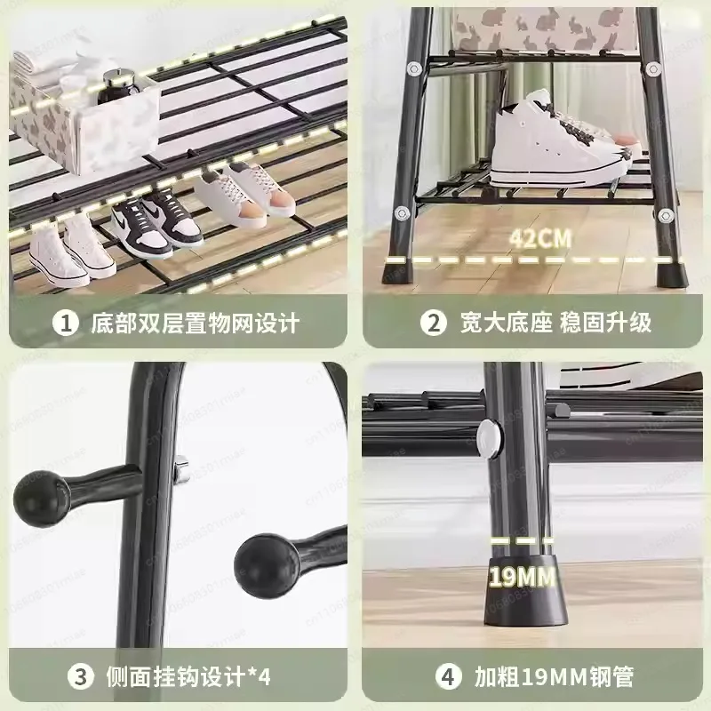 Stand Hangers for Clothes Bedroom Rack Nordic Hanger Wardrobe System Standing Coat Rack Hook Shelf Storage Headboards Organizer