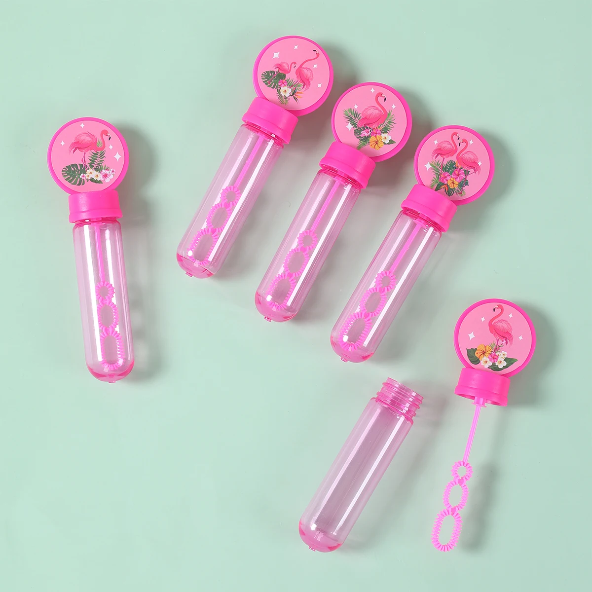 10 قطعة زجاجات الصابون فقاعة فلامنغو ملصقات أنبوب فقاعة عصا هاواي هدايا الحفلات للضيوف حفلة عيد ميلاد زينة ألعاب أطفال