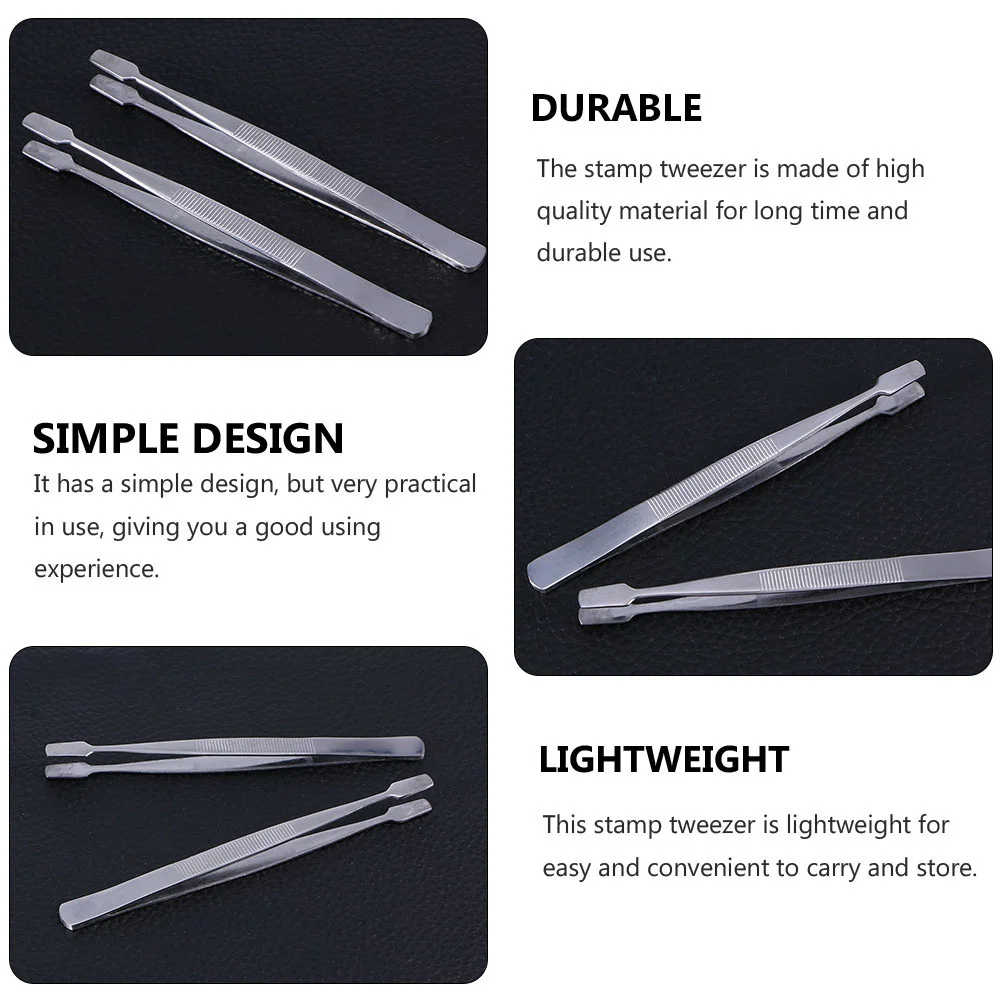 Tweezers Wide Application False Eyelash Stainless Steel Stamp Precision Delicate Object for