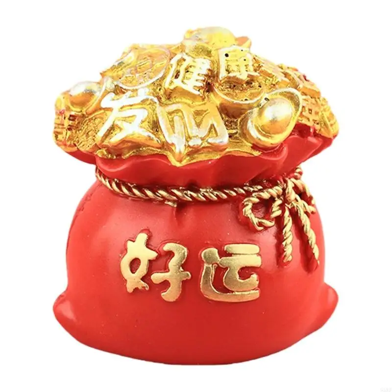 Resin Money Tree Statue Blessing Bag Figurines Fengshui Ornament Attraction Wealth Good Luck New Years Gift Women Men 55KF