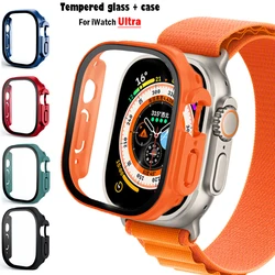 Glass+case For Apple Watch Ultra 49mm PC Bumper+Screen Protector Tempered luxury box Cover for apple watch ultra 2 Accessories