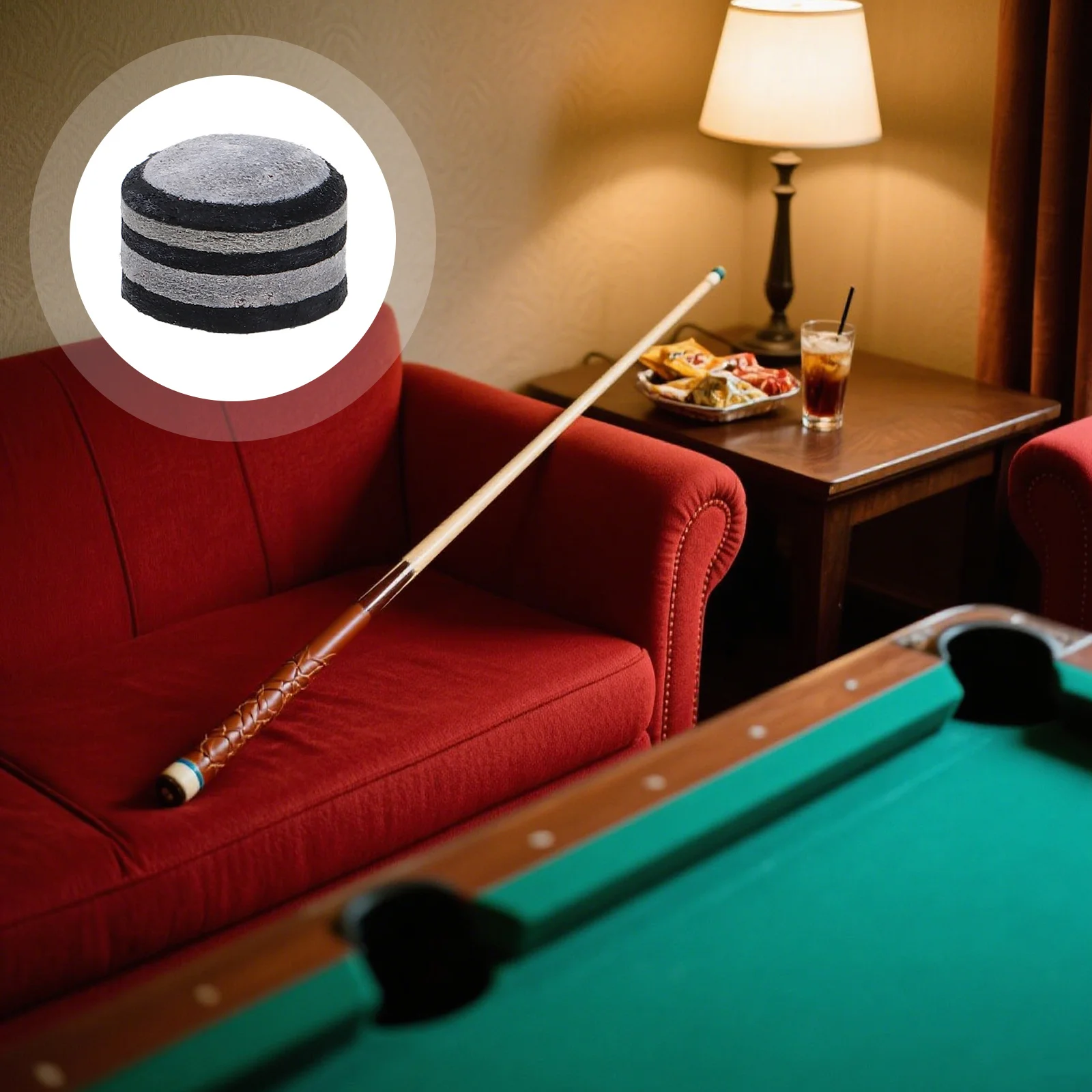 

Glue on Snooker Stick Tips 6 Layer Laminated Pool Cue Tips Durable Pigskin Stylish Upgrade Universal Compatibility