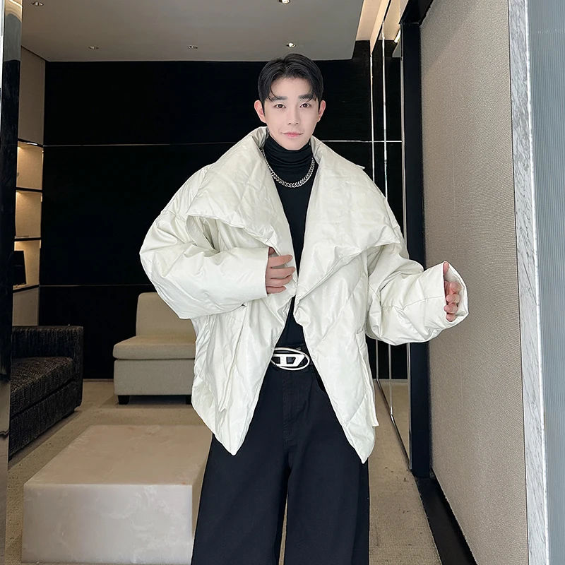 

Зимняя новинка: мужская пуховая куртка-пальто с большим воротником, теплая, свободного кроя, повседневный дизайн, высококачественная верхняя одежда для городского отдыха, Du down