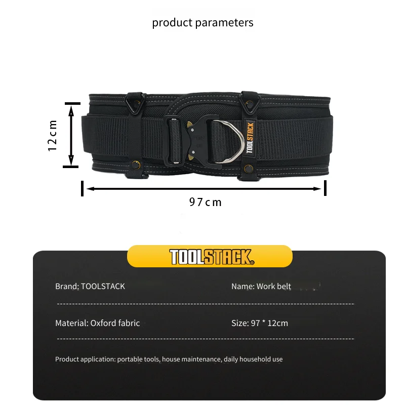 TOOLSTACK Sturdy Metal Automatic Buckle Hard Tactical Belt Double Layer Thickened Hanging Men's Heavy Tool Waist Belt