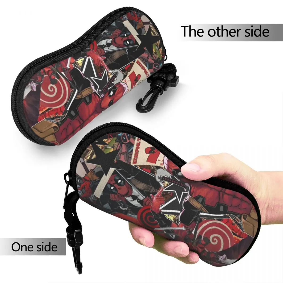 Deadpool Collage Glasses Case Unisex Convenient Glasses Storage Box Vintage Eyewear Container