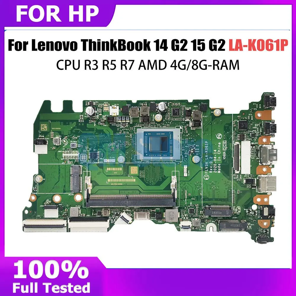 LA-K061P Mainboard For Lenovo ThinkBook 14 G2 14 G3 15 G2 Laptop Motherboard CPU R3 R5 R7 AMD 4G 8G-RAM 5B21C22440 5B21C22443