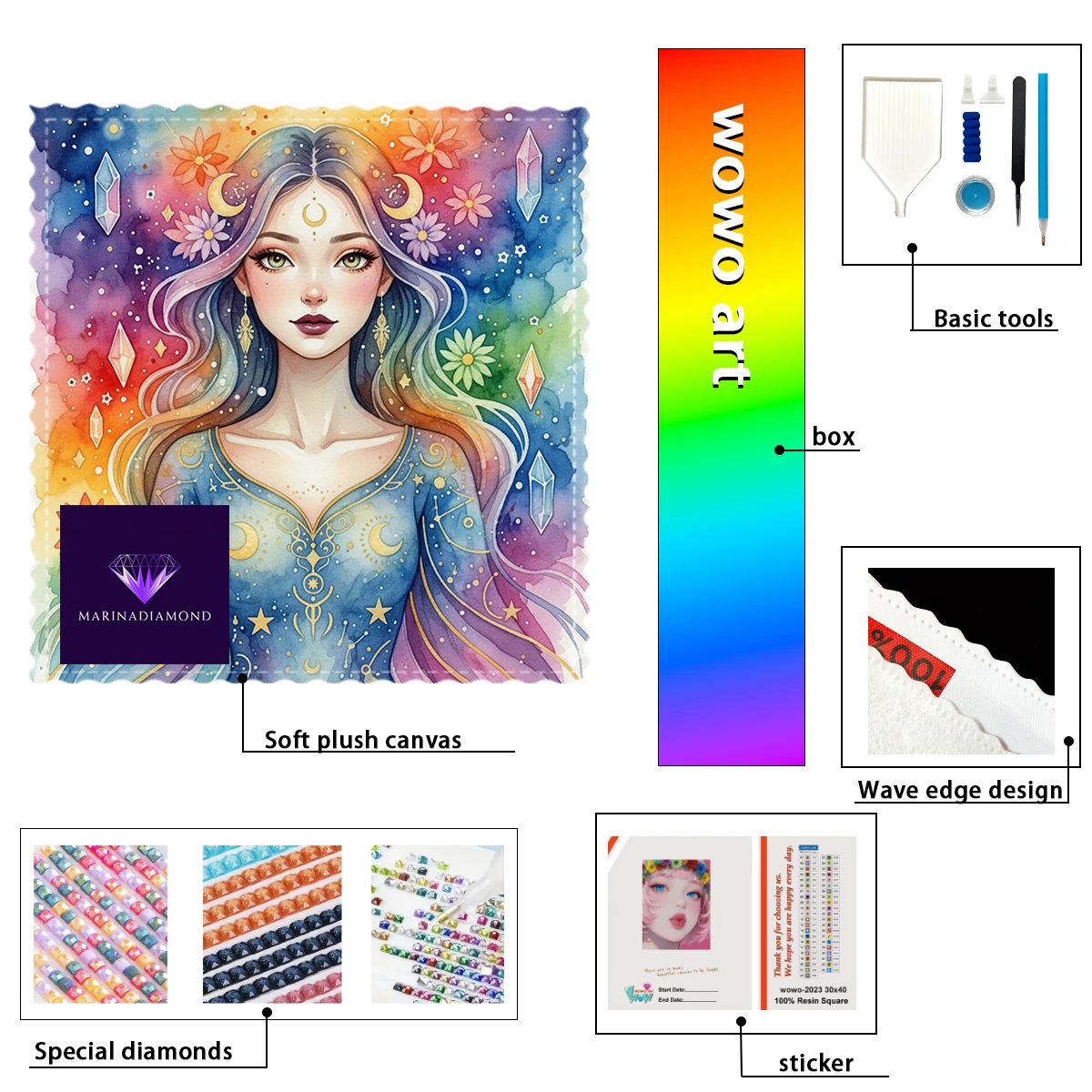 

【MARINA Diamond Art】Moon girl Crystal AB Rhinestone FD Rhinestone Perfect Resin Diamond