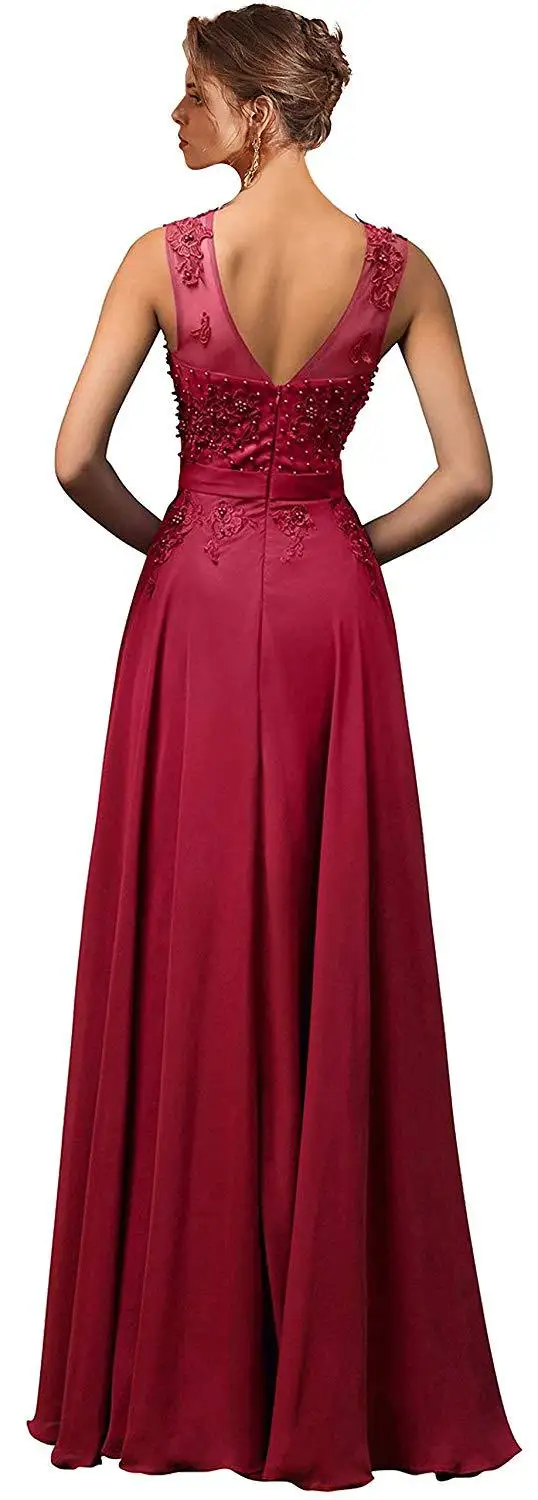 ANGELSBRIDEP Plus Size Appliques Beading Chiffon Long Evening Dresses Formal Party Prom Gowns Robes De Soiree Loss Sell