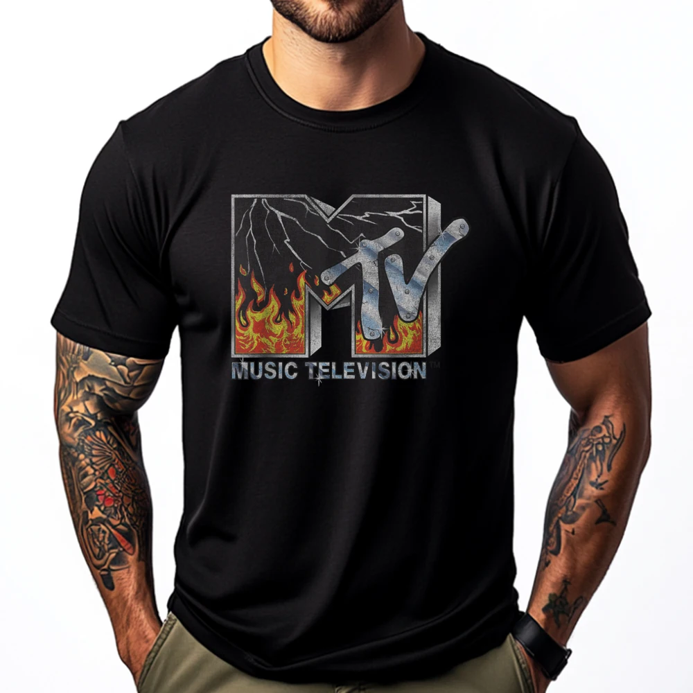 

Classic Mtv Metal And Fire Fall Clothes Aesthetic Adult Long Sleeve T-Shirt Men Gothic Style