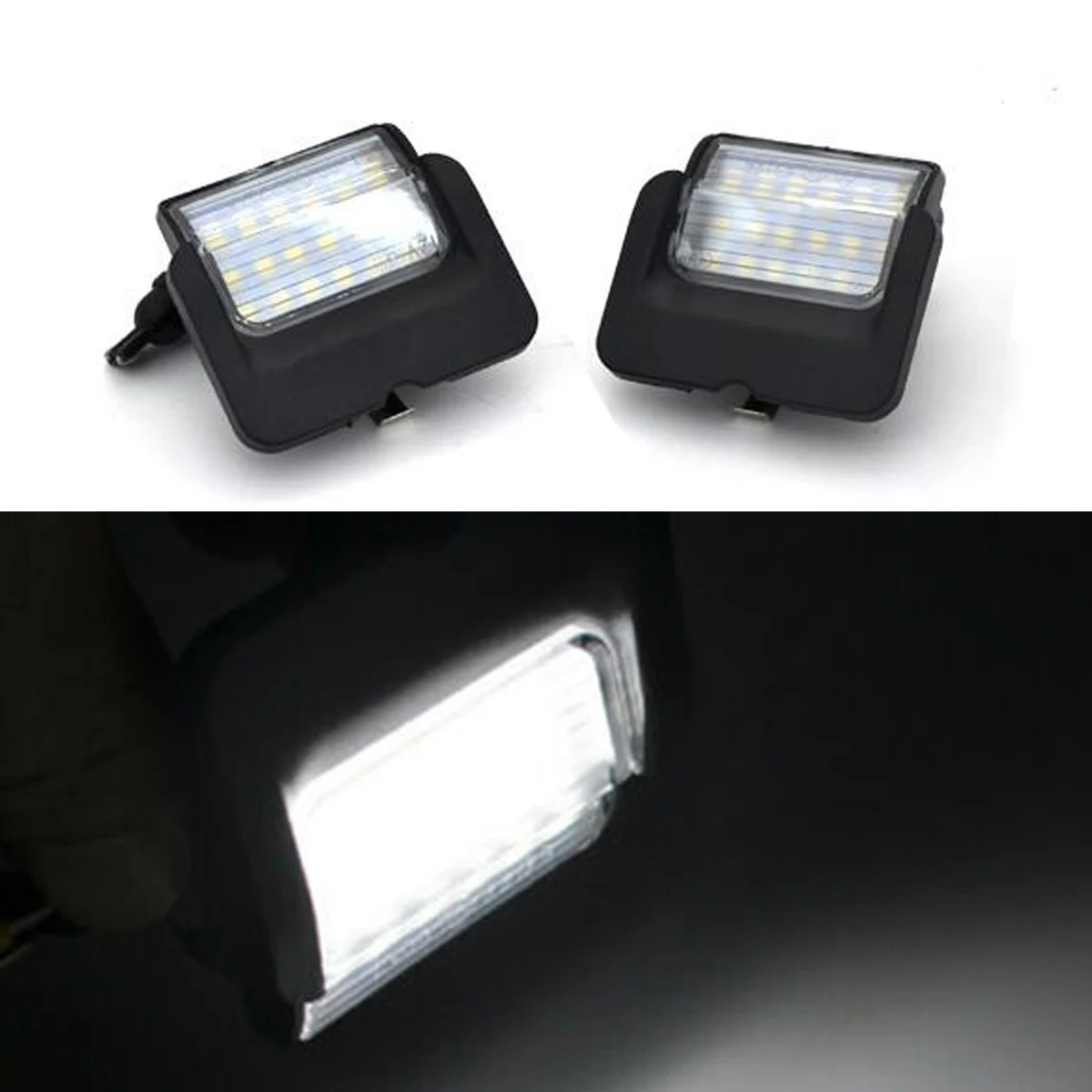 2pcs 12V LED Number License Plate Light Lamps Car License Plate Lights Exterior Accessories for VW Polo MK3 6N Hatchback 94-99