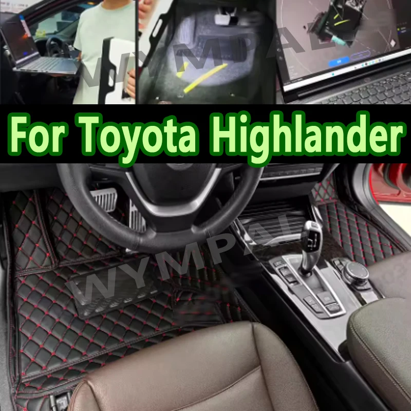 

Роскошные автомобильные коврики для Toyota Highlander Seven Seats 2015 2016 2017 2018 2019 2020 2021, пользовательские автомобильные подушечки для ног, внутренние коврики