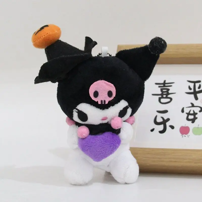 Halloween Cartoon Sanrio Hello Kitty Plush Pendant Kuromi My Melody Cartoon Kawaii Plush Keychain Stuffed Toys Holiday Gifts ﻿