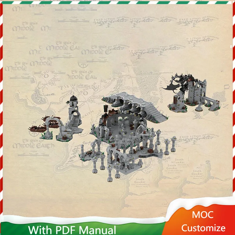 

7242 шт. индивидуальные MOC Osgiliath Scene Middle-Earth UCS Коллекция Модель Строительство DIY Блоки Кирпичи Сборка Игрушка Праздничные Подарки