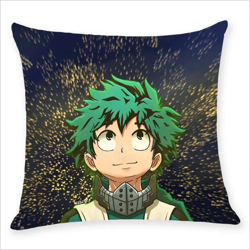 45x45CM My Hero Academia Pillow Case  Anime Midoriya Izuku Deku Printed Pillow Covers Soft Decorative Pillowcase Gifts Wholesale