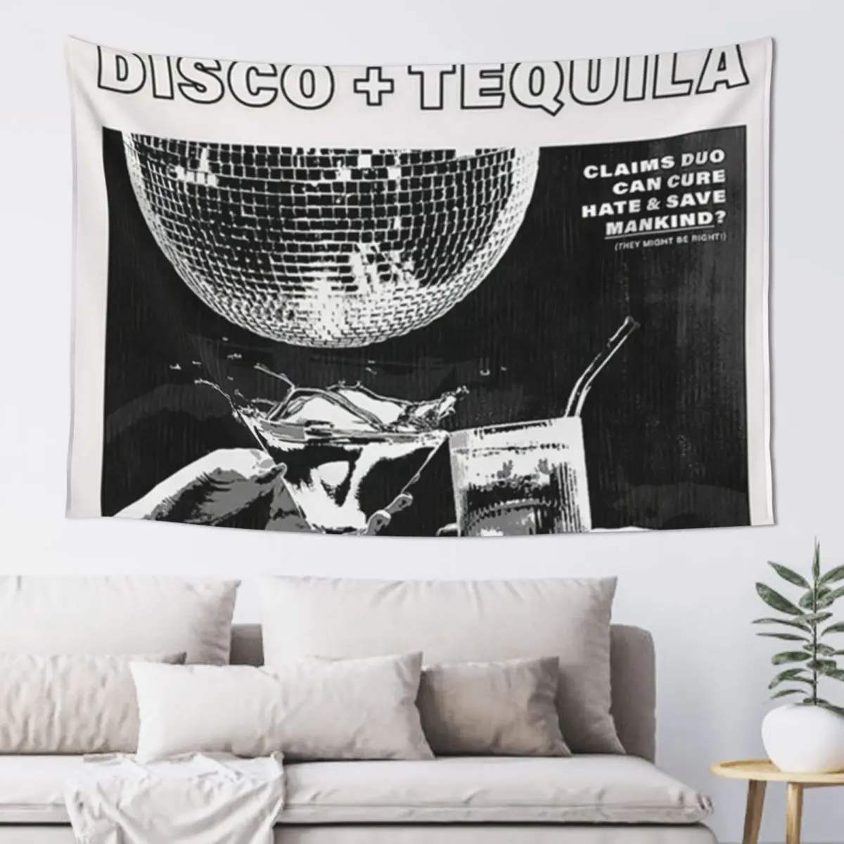 

Disco + Tequila Headline Tapestry Decoration For Home Bedroom Organization And Decoration Bathroom Decor Mushroom Tapestry