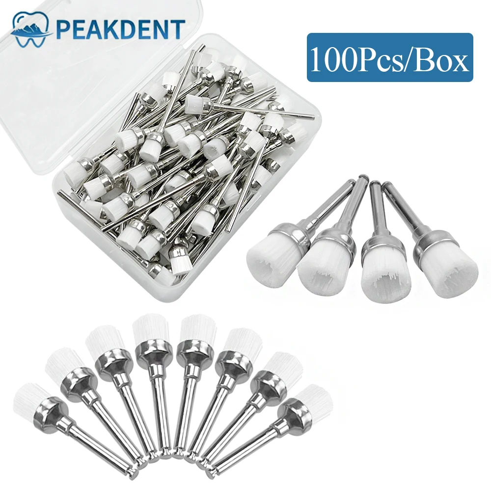 

100pcs/Bag Disposable Dental Polisher Nylon Bristle Brush Polishing Polisher Cup Teeth Whitening Prophy Brushes Dentist Tools