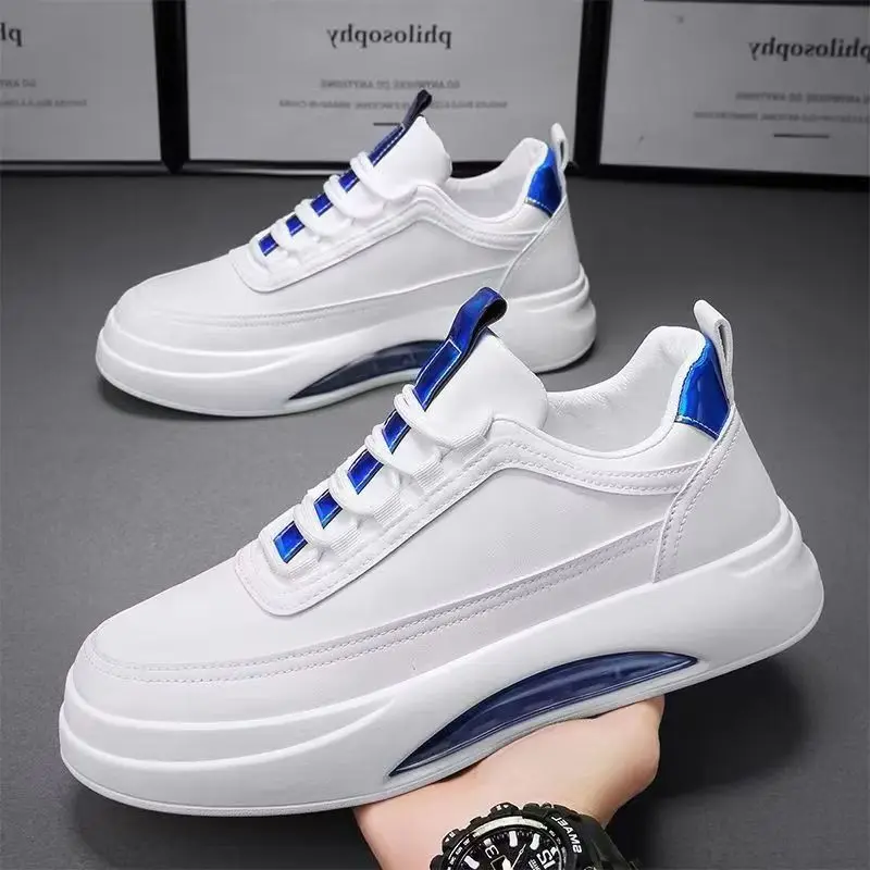 حذاء رجالي منصة في الهواء الطلق الرجال أحذية رياضية كاجوال موضة احذية الجري البيضاء تنفس الذكور حذاء رياضي خفيف المشي أحذية التنس