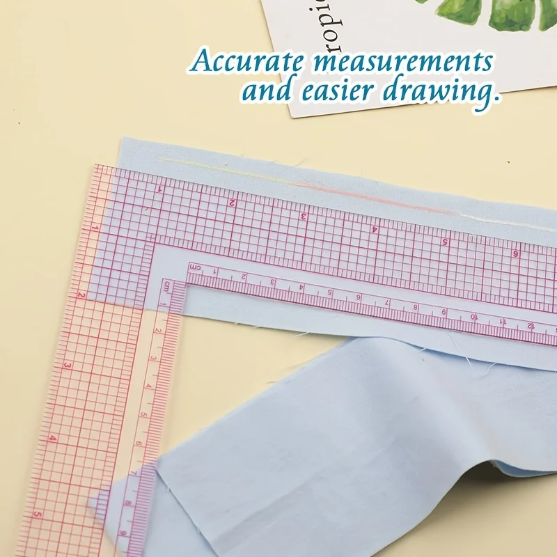 4/2 Piece Set Plastic L-Shaped Ruler Sewing Measuring Tailoring Craft Tool, Model 5808, Pattern Making Ruler, Grading Ruler, Multifunctional Sleeve Curve Ruler, Scale Ruler, Clothing Design Pattern Making and Cutting R