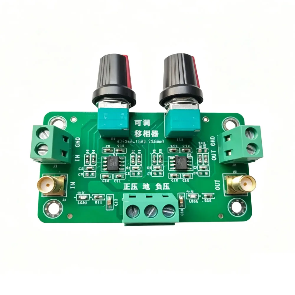 360° Continuously Adjustable Phase Shifter Module Sine Wave Phase Control, Analog Op-Amp Based, DC-10 MHz