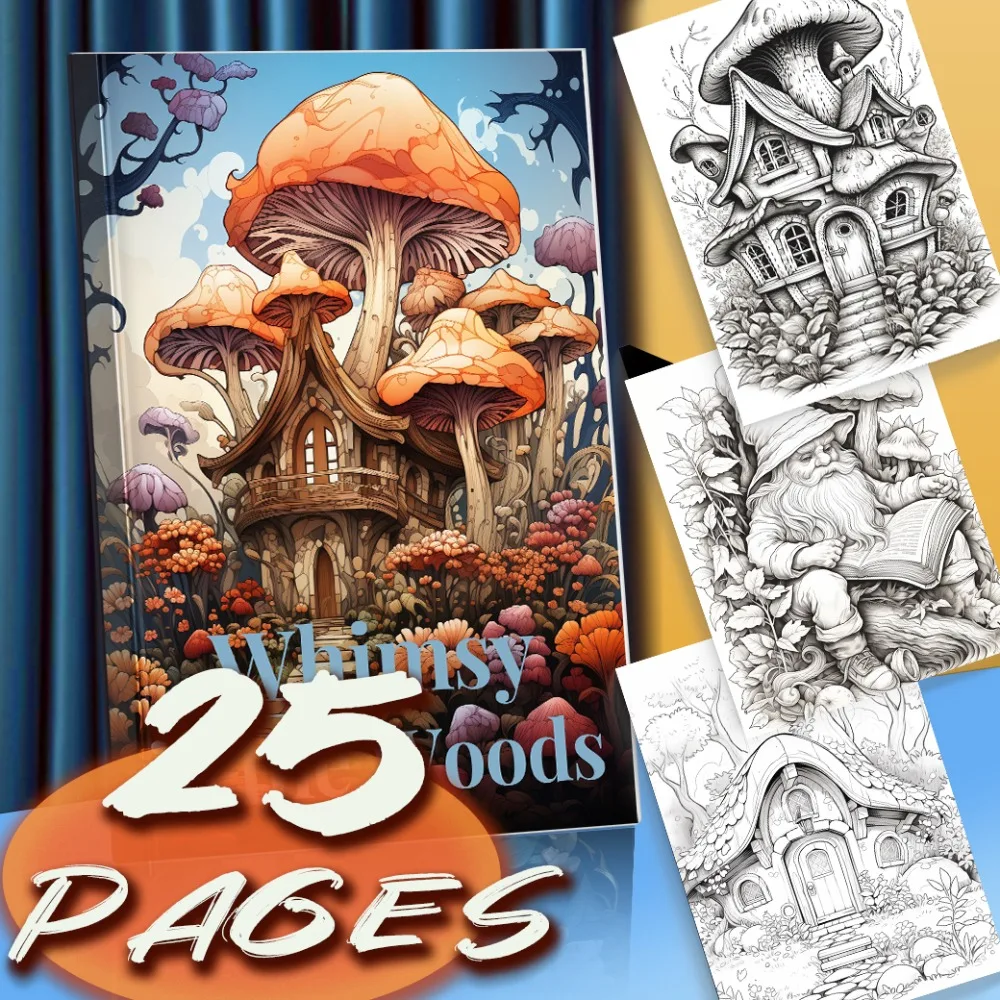 Fantasy Forest Adventure Coloring Book 25 Pages Deluxe Edition Stress Relief Creative Expression Focus Training