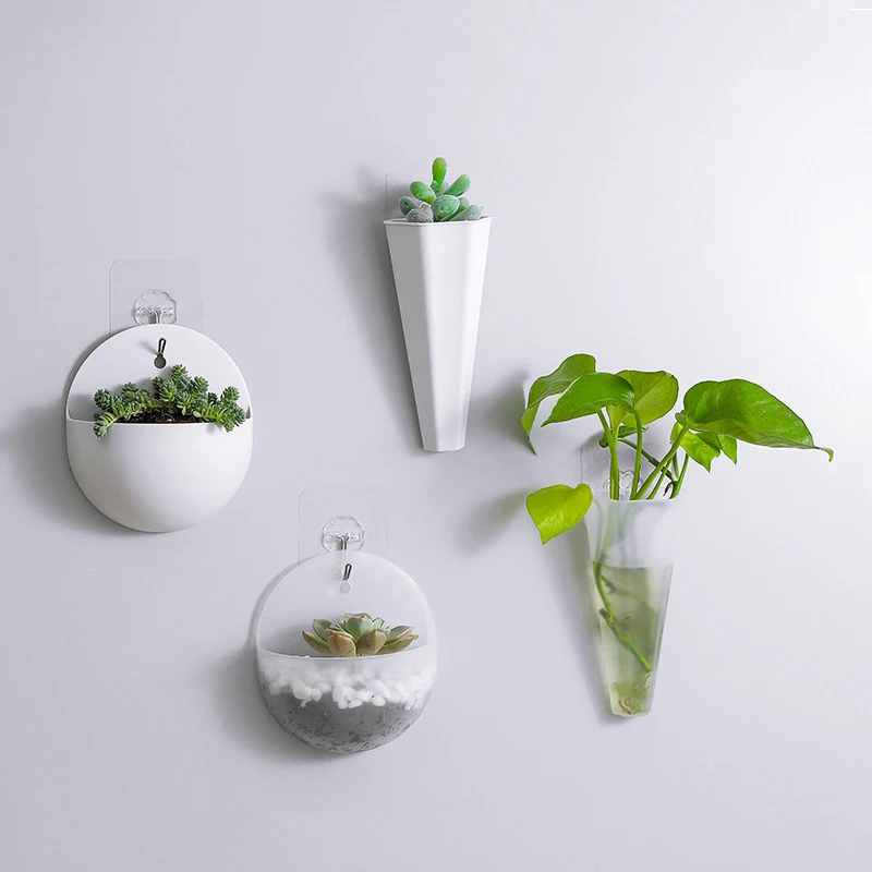 New Home Decoration Wall Storage Organizer Pots Home Accessories Nordic Wall-hanging Flower Plants Pot Levitating Plant Vase