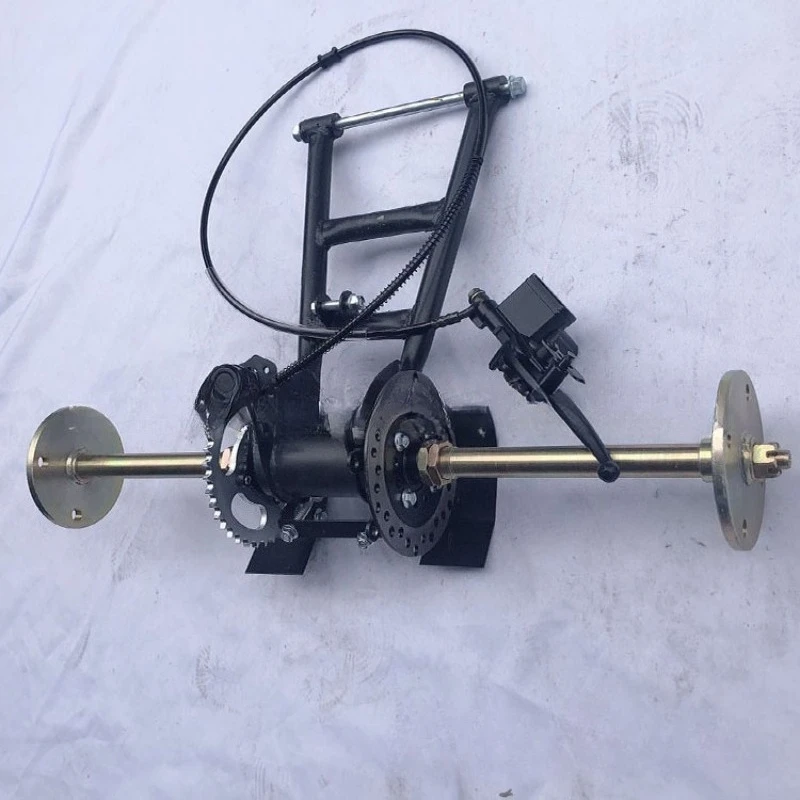 two-wheel change to three-wheel carding accessories bold 61-74CM rear axle assembly, rear fork rear axle flange diagonal 100MM