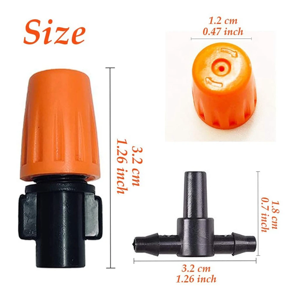 

A71Z 60 Pcs Micro- Adjustable Flow Irrigation Drippers, Garden Adjustable Sprinkler Drip Irrigation Misting Drip Kit