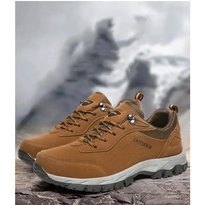 Nuove scarpe da trekking in pelle scamosciata da esterno da uomo originali scarpe da trekking da viaggio scarpe da caccia scarpe da Jogging da trekking di grandi dimensioni 49