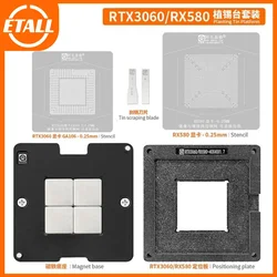 Amaoe Nvidia RTX3060 RX580 BGA Reballing Stencil Kit for GPU Graphics Card Chip Tin Planting Platform With Magnetic Base