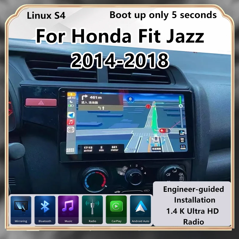 Radio Modify For Honda Fit Jazz 2014-2018 Wireless Carplay Car Multimedia Player Upgrade Touch Screen Android Auto Car Play