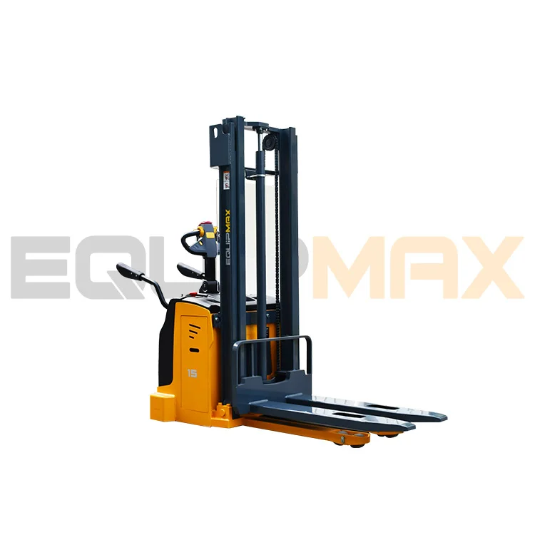 Warehouse using battery powered 2ton Ride-on Electric pallet stacker