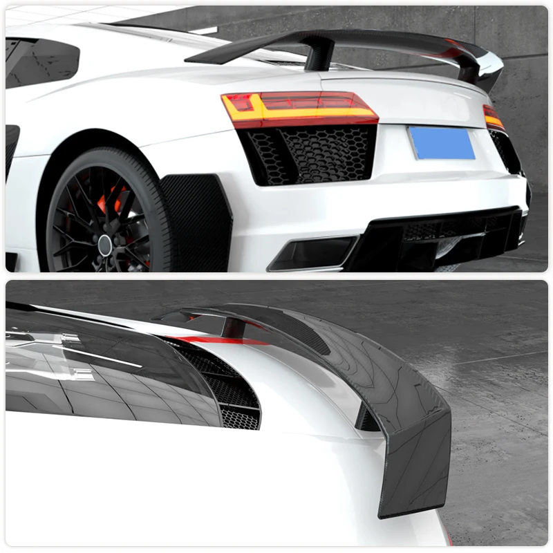 Car Rear Trunk Spoiler Wings for Audi R8 Coupe 2-Door 2016-2018 Racing Rear Spoiler Boot Lid Wing Lip Accessories Carbon Fiber