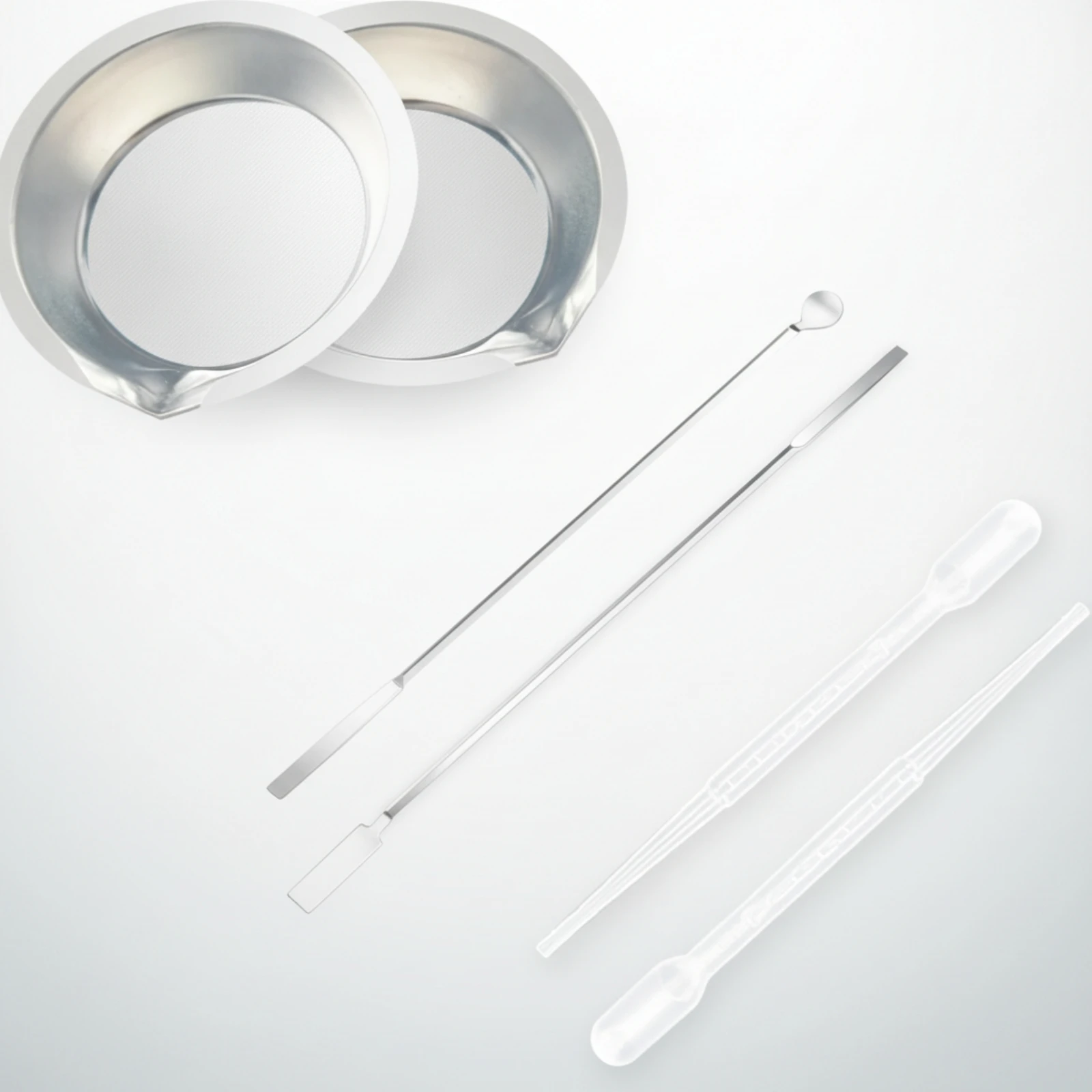 Paint Mixing Tray with Stirrer Shiny Stainless Steel Paint Palette Pipette Eyedropper Lightweight Art Supply Long-Lasting