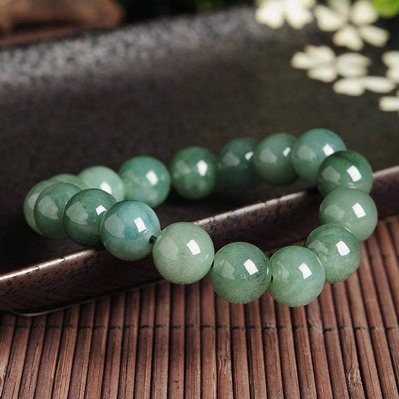 Oil Green Myanmar Beads Men and Women 10mm Jade Bracelet