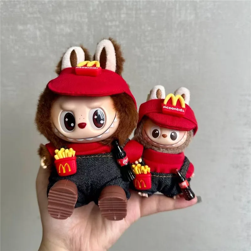 4.0 The Monsters Pin Love Series For Labubu Doll Workwear Fast Food French Fries Cosplay Clothes Fashion Coffee Ropa Clothing