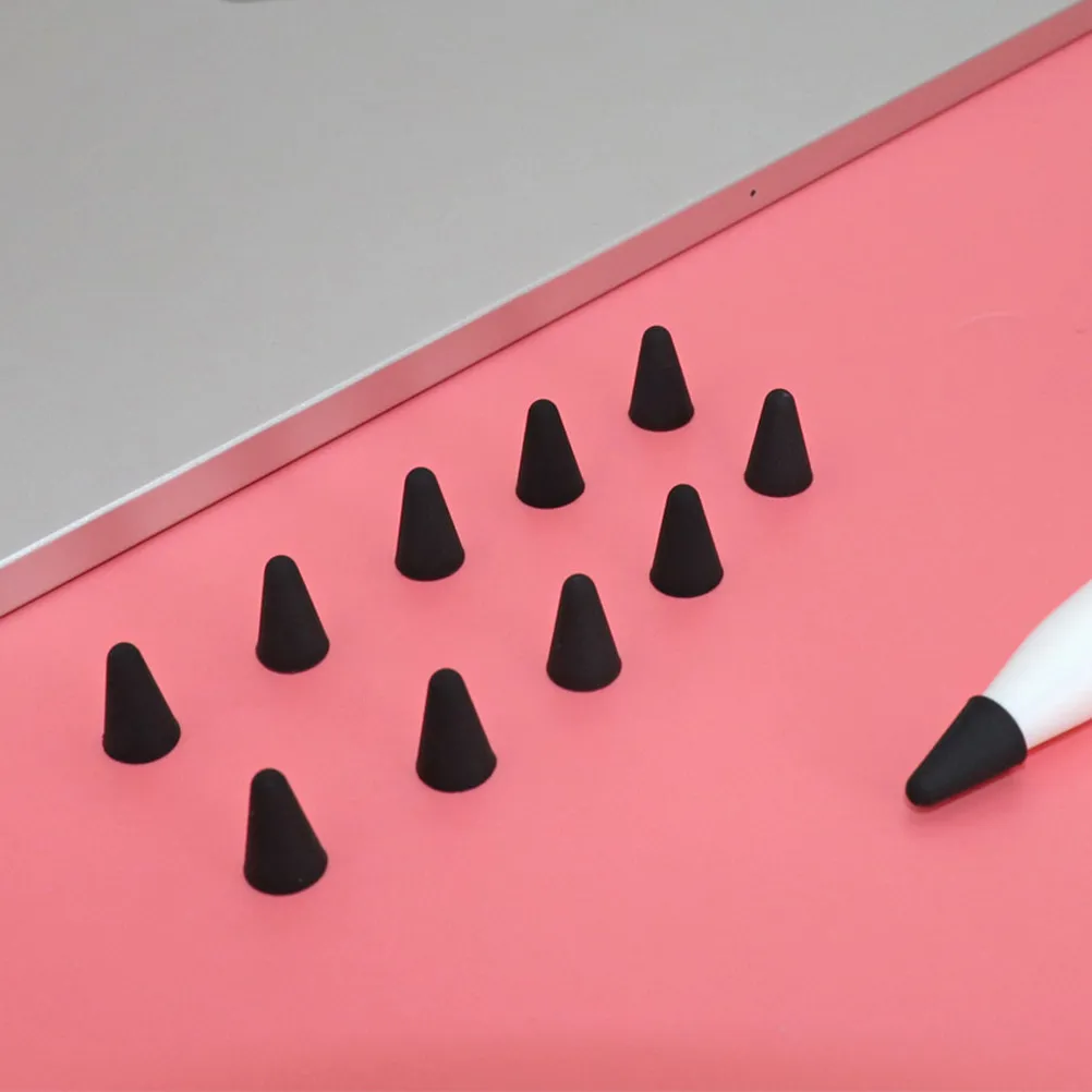 10Pcs Stylus Pen Protective Cover Silicone Case Nib Tip Cap Anti Slip Noise Reduction Accurate Writing Drawing Tool for Pencil