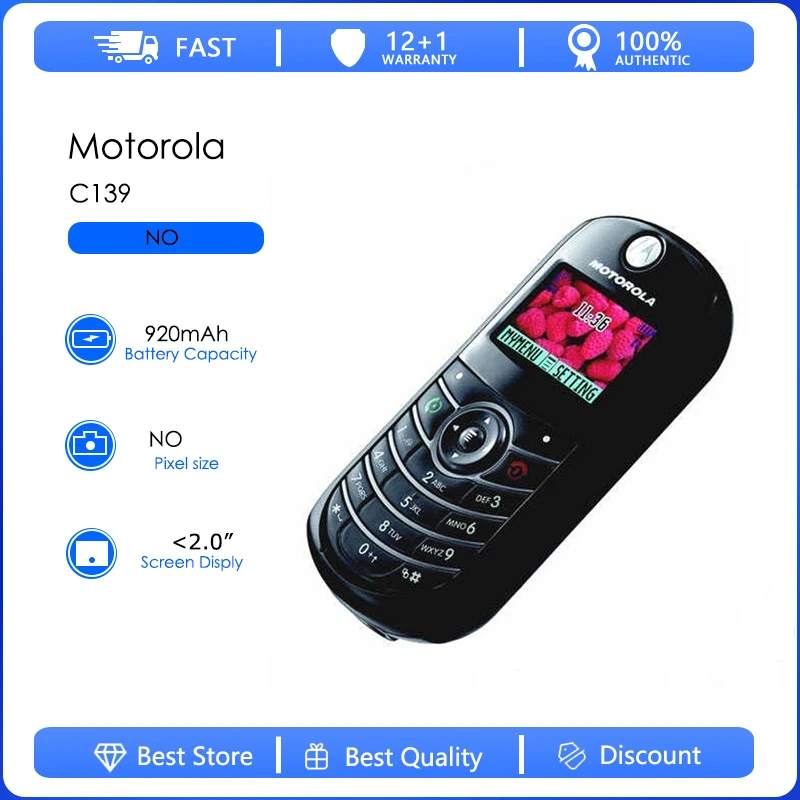 Motorola C139 reacondicionado-batería desmontable Original C139 920mAh teléfono celular al por mayor envío gratis