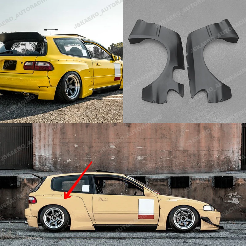 

For Honda 92-95 Civic EG Hatchback FRP Unpainted wide body Rear Fender car bodykits 2Pcs