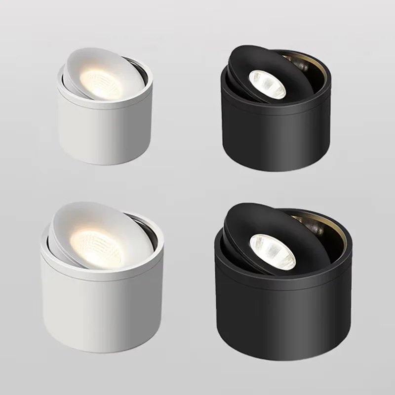 Surface Mounted Dimmable COB LED Downlights 7W 10W 15W 20W 24W Rotatable LED Ceiling Lamp Background Spot Lights Indoor Lighting