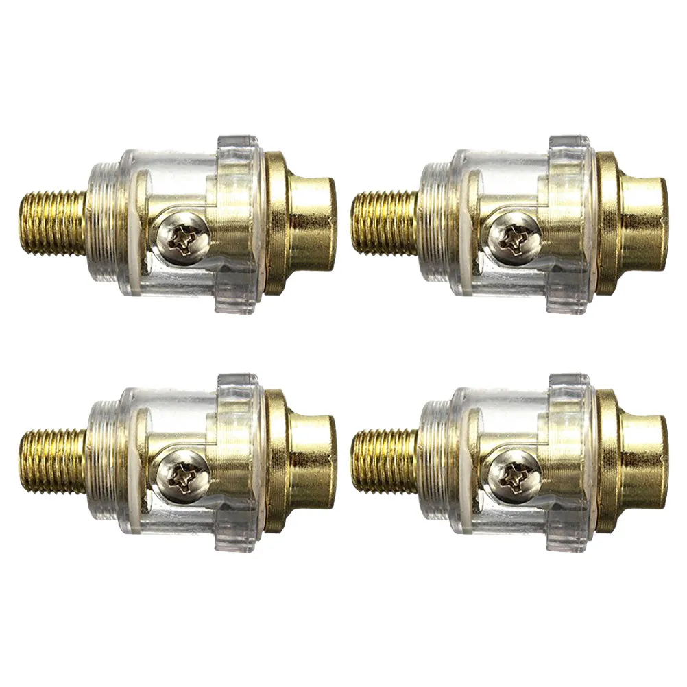 4Pcs Pneumatic Air Tool Oil Water Separator Mini in-Line Oiler Compact Design Quick Installation Workshop Maintenance