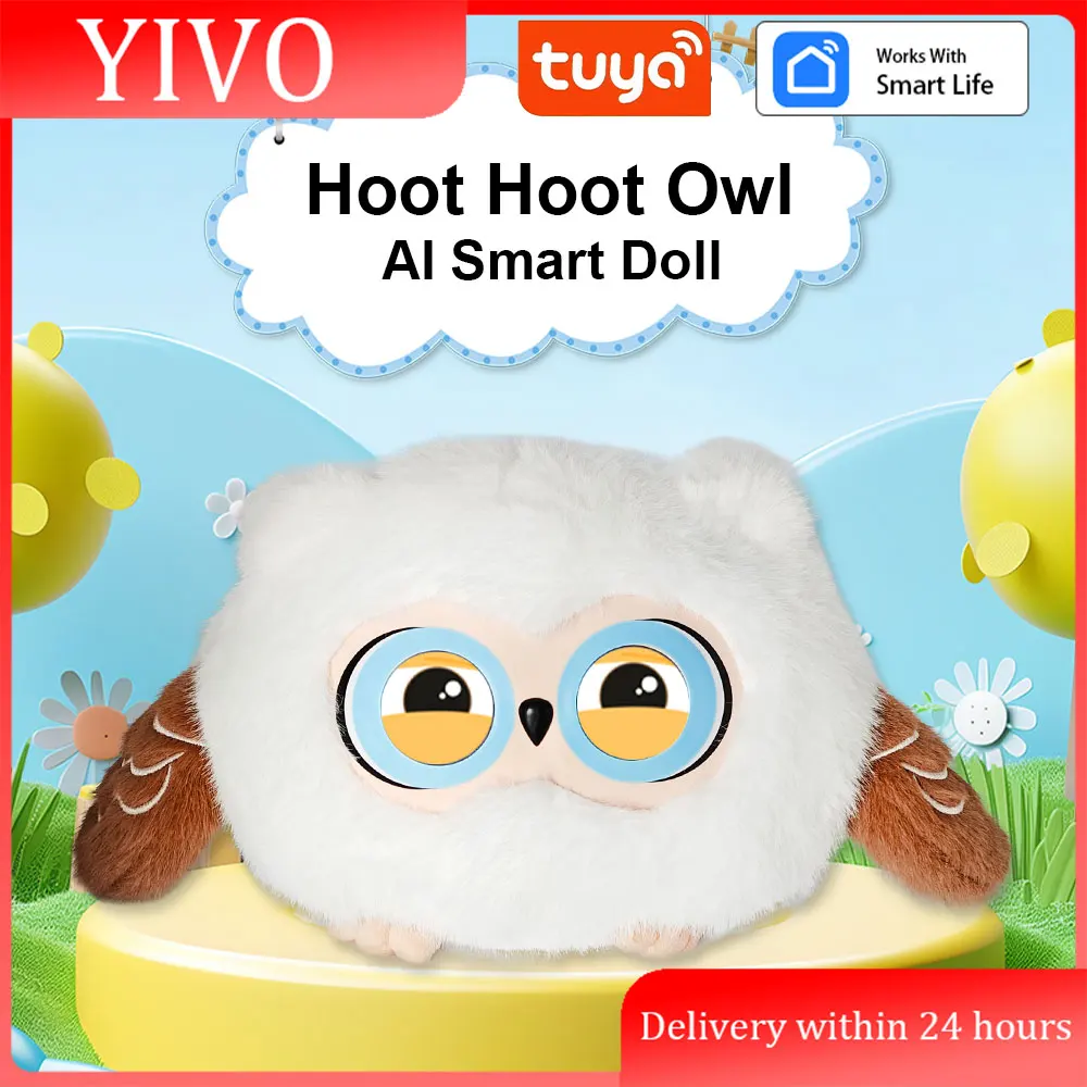 

Tuya AI Plush Toy W/Smart Voice&LED Eyes,Interactive Companion for Kid/Adult‌Gift-ReadyRechargeable E-Pet open up smart life