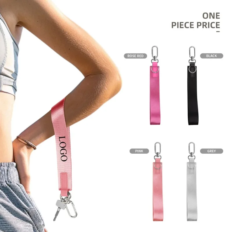 

Customized LOGO Webbing Water Bottle Lanyard Carabiner Keychain Bag Phone Keying Ribbon Personalized Text Motorcycle Key Chains