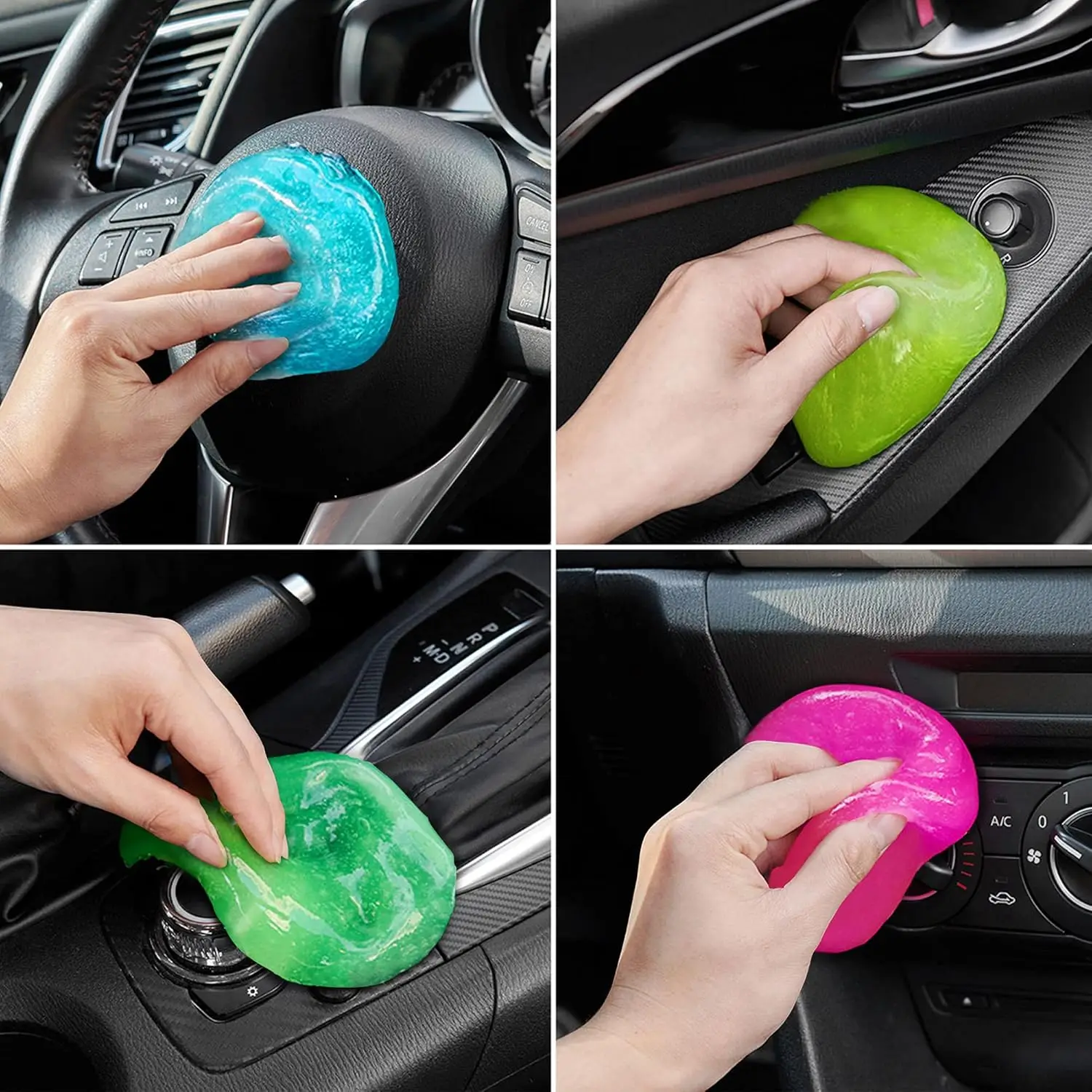 

4 Pack Car Interior Cleaning Gel Putty for Vents Keyboards Dashboard Dust Remover 320g