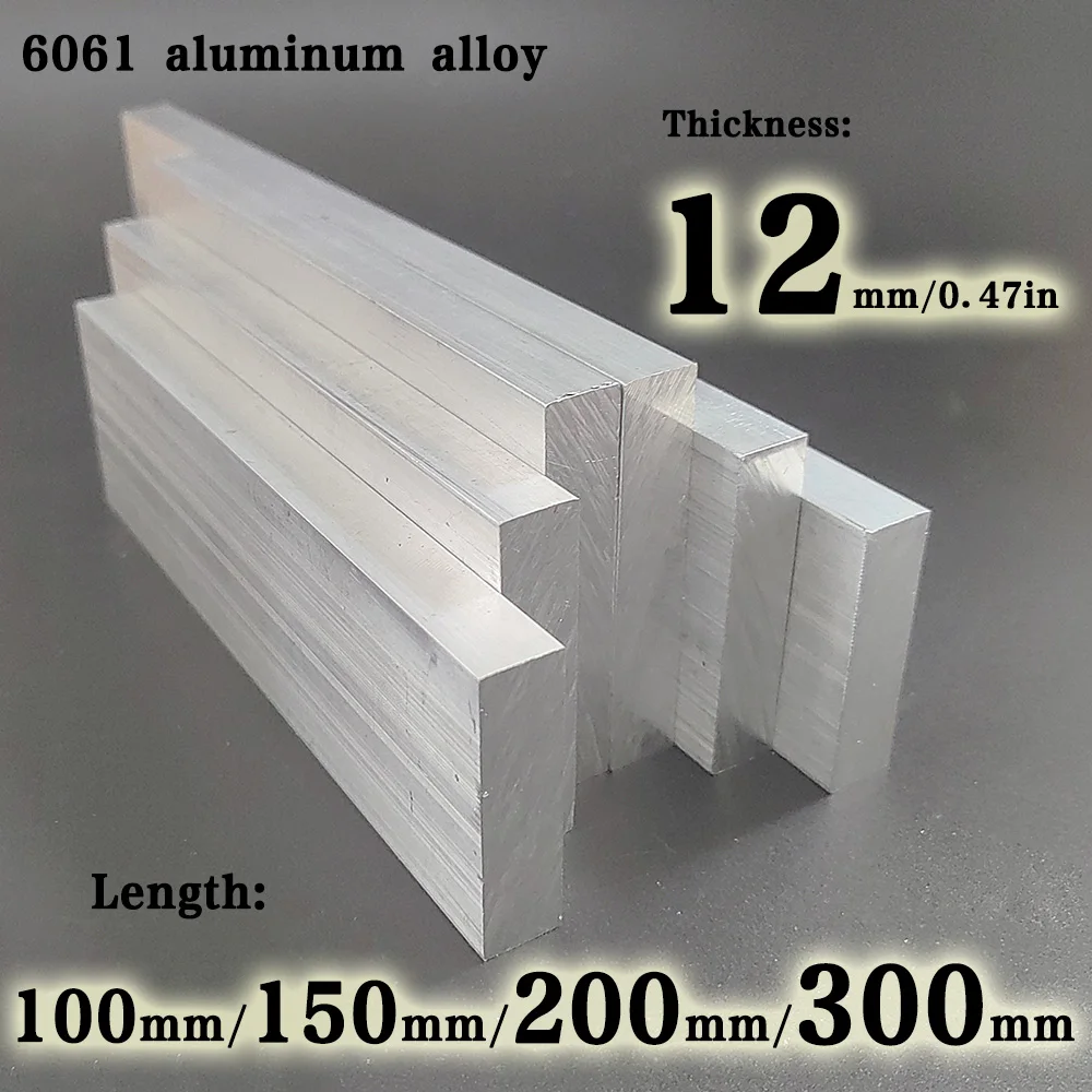 6061 Aluminum Alloy Flat Bar Thickness 12mm Width 45mm 55mm 65mm 75mm  85mm 95mm Length  100mm 150mm 200mm 300mm