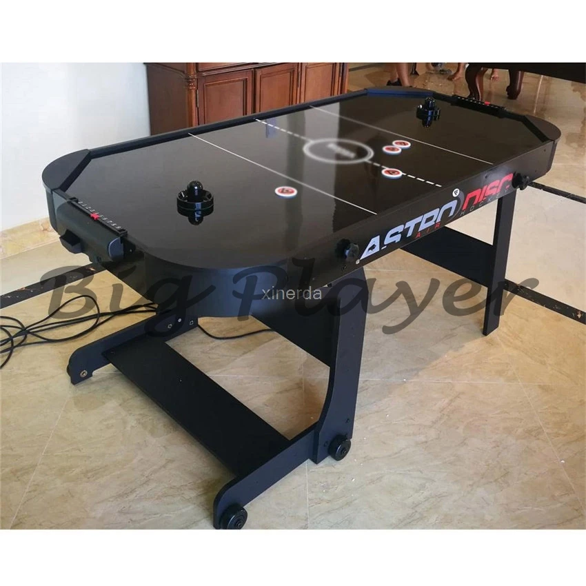 

6 Feet Air Hockey Table Strong Foldbale Home Indoor Sport Game Play Equipment with 4 Pucks and 4 Felt Pusher Mallet Grip WH6002
